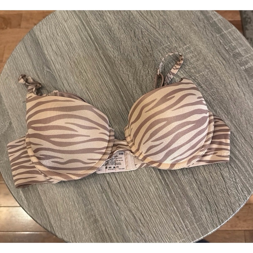 Ambrielle 34B Animal Print Padded Underwire Bra